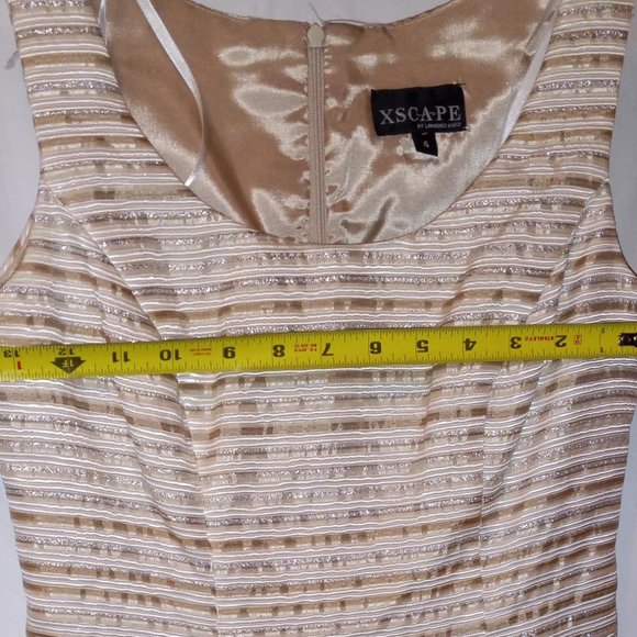 2pc formal dress size 4 eveningwear XScape by Lawrence Kurtz Woman's Champagne - Picture 8 of 12